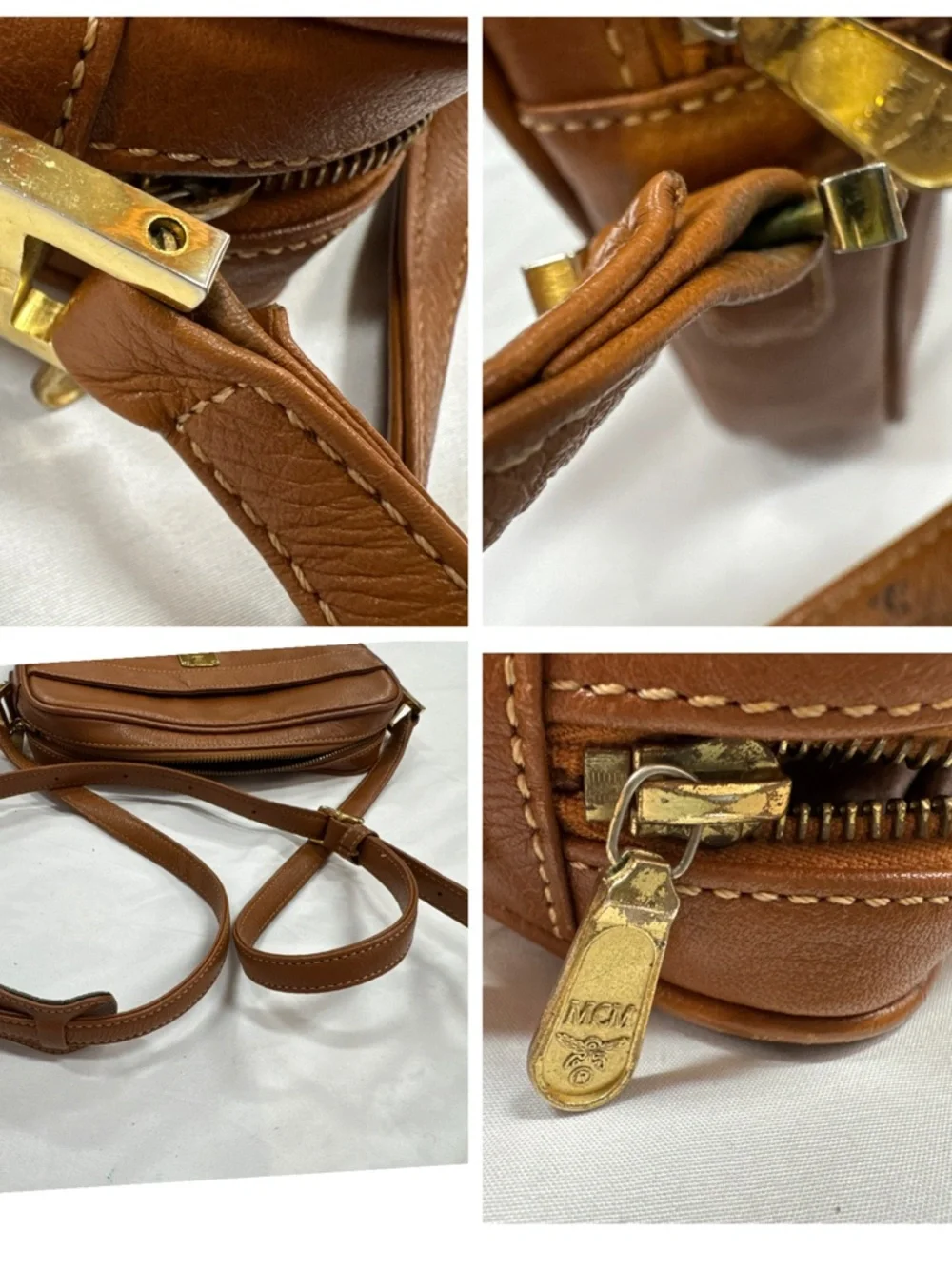 MCM Tan Leather Klara Crossbody bag Medium